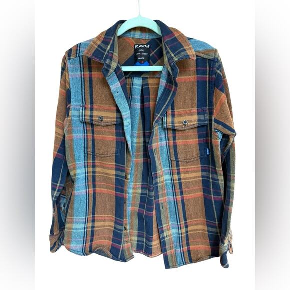 Kavu Carrick Bend Shirt Ocean Depth Plaid Gorpcore Shirt Mens Size M Shacket - Picture 4 of 12